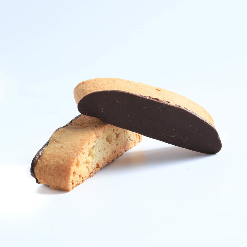 Orange Biscotti Dipped in 55% Cocoa Chocolate