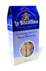 Blueberry Biscotti Dipped In Bavarian White Chocolate